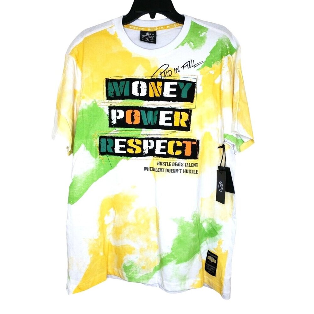 Paid In Full Money Power Respect Hustle Switch Remarkable Yellow Men XL T Shirt